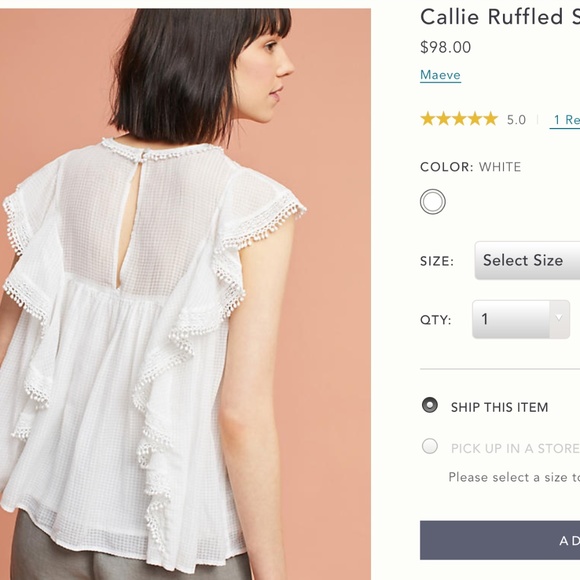 Feminine Anthro Maeve Callie Ruffled Top - Picture 8 of 11